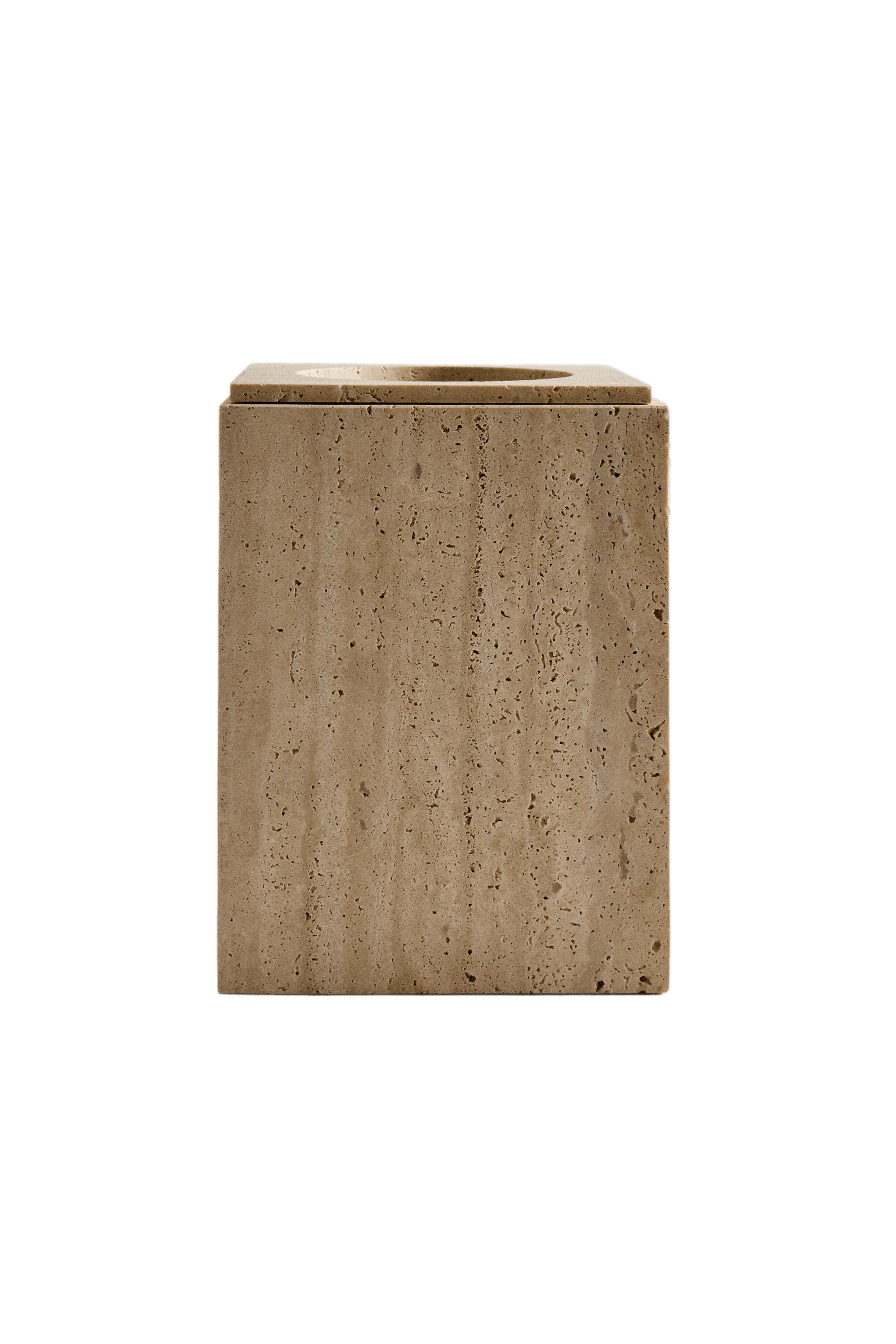 POUBELLE DE SALLE DE BAIN EN MARBRE BEIGE